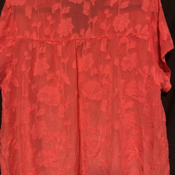 Torrid women’s 2 chiffon blouse coral pink spring - Picture 8 of 10